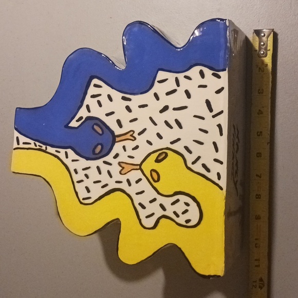 Snakes Ceramic Pottery Vase Art Hand Crafted Vintage #eshopchicago Snake Reptile - Picture 4 of 8